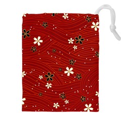 Flower Washi Floral Background Drawstring Pouch (4xl) by Ravend