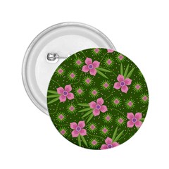 Pink Flower Background Pattern 2 25  Buttons by Ravend