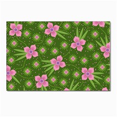 Pink Flower Background Pattern Postcard 4 x 6  (pkg Of 10) by Ravend