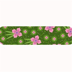 Pink Flower Background Pattern Large Bar Mat by Ravend