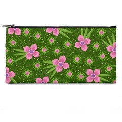 Pink Flower Background Pattern Pencil Case by Ravend