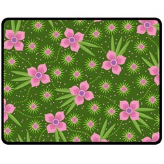 Pink Flower Background Pattern Fleece Blanket (medium) by Ravend