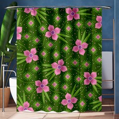 Pink Flower Background Pattern Shower Curtain 60  X 72  (medium)  by Ravend