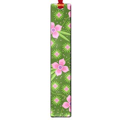 Pink Flower Background Pattern Large Book Marks by Ravend