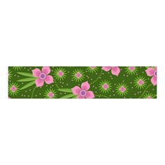 Pink Flower Background Pattern Velvet Scrunchie by Ravend