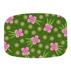 Pink Flower Background Pattern Mini Square Pill Box by Ravend