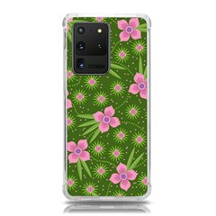 Pink Flower Background Pattern Samsung Galaxy S20 Ultra 6 9 Inch Tpu Uv Case by Ravend