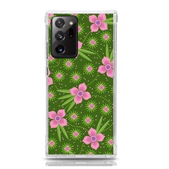 Pink Flower Background Pattern Samsung Galaxy Note 20 Ultra Tpu Uv Case by Ravend