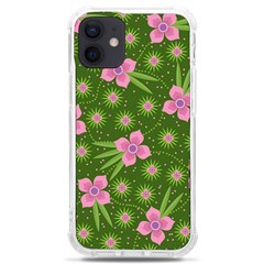 Pink Flower Background Pattern Iphone 12 Mini Tpu Uv Print Case	 by Ravend