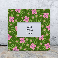 Pink Flower Background Pattern White Box Photo Frame 4  X 6  by Ravend