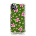 Pink Flower Background Pattern iPhone 11 Pro 5.8 Inch TPU UV Print Case Front