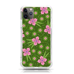 Pink Flower Background Pattern Iphone 11 Pro Max 6 5 Inch Tpu Uv Print Case by Ravend