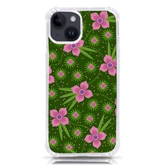 Pink Flower Background Pattern Iphone 14 Tpu Uv Print Case by Ravend