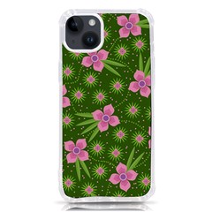 Pink Flower Background Pattern Iphone 14 Plus Tpu Uv Print Case by Ravend