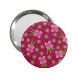 Flower Background Pattern Pink 2.25  Handbag Mirrors Front