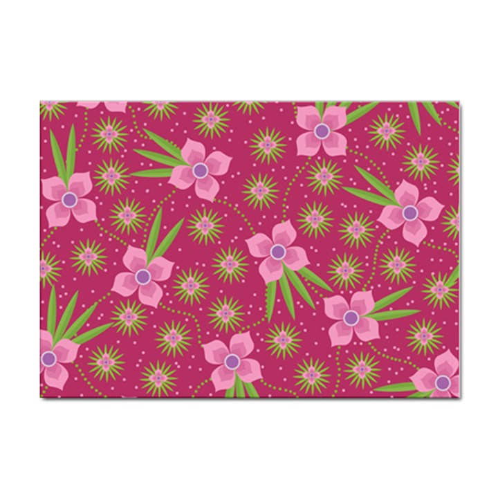 Flower Background Pattern Pink Sticker A4 (10 pack)