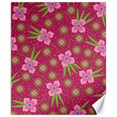 Flower Background Pattern Pink Canvas 8  X 10  by Ravend