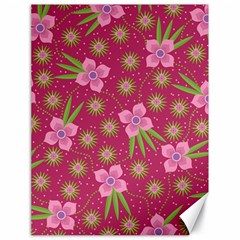 Flower Background Pattern Pink Canvas 18  X 24  by Ravend