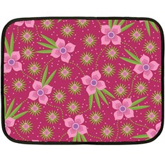 Flower Background Pattern Pink Fleece Blanket (mini) by Ravend