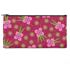 Flower Background Pattern Pink Pencil Case by Ravend