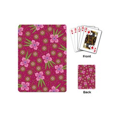 Flower Background Pattern Pink Playing Cards Single Design (mini) by Ravend