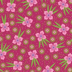 Flower Background Pattern Pink Play Mat (square) by Ravend