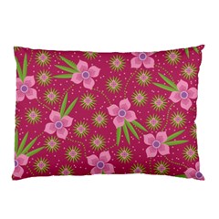 Flower Background Pattern Pink Pillow Case (two Sides) by Ravend