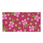 Flower Background Pattern Pink Satin Wrap 35  x 70  Front