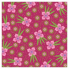 Flower Background Pattern Pink Lightweight Scarf  by Ravend