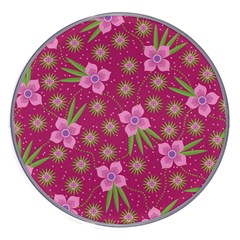 Flower Background Pattern Pink Wireless Fast Charger(white)