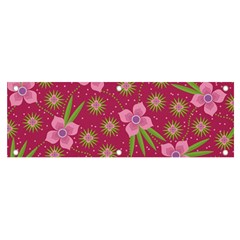 Flower Background Pattern Pink Banner And Sign 6  X 2  by Ravend