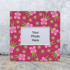 Flower Background Pattern Pink White Box Photo Frame 4  X 6  by Ravend