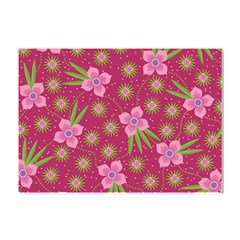 Flower Background Pattern Pink Crystal Sticker (a4)