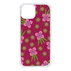 Flower Background Pattern Pink Iphone 14 Tpu Uv Print Case by Ravend