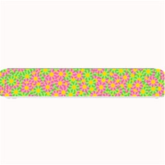 Pink Flower Background Green Pattern Small Bar Mat by Ravend