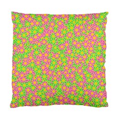 Pink Flower Background Green Pattern Standard Cushion Case (two Sides) by Ravend