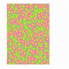 Pink Flower Background Green Pattern Large Garden Flag (two Sides) by Ravend