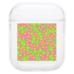 Pink Flower Background Green Pattern AirPods 1/2 Case Front