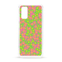 Pink Flower Background Green Pattern Samsung Galaxy S20 6 2 Inch Tpu Uv Case by Ravend