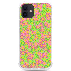 Pink Flower Background Green Pattern Iphone 12/12 Pro Tpu Uv Print Case by Ravend