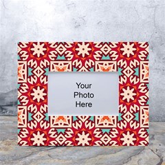 Geometric Pattern Seamless Abstract White Tabletop Photo Frame 4 x6  by Ravend