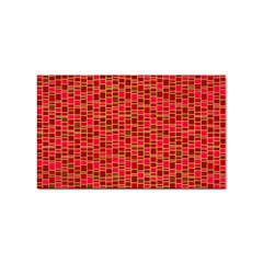 Geometry Background Red Rectangle Pattern Sticker (rectangular) by Ravend