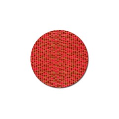 Geometry Background Red Rectangle Pattern Golf Ball Marker (4 Pack) by Ravend