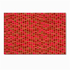 Geometry Background Red Rectangle Pattern Postcard 4 x 6  (pkg Of 10) by Ravend