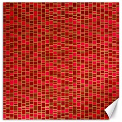 Geometry Background Red Rectangle Pattern Canvas 16  X 16  by Ravend