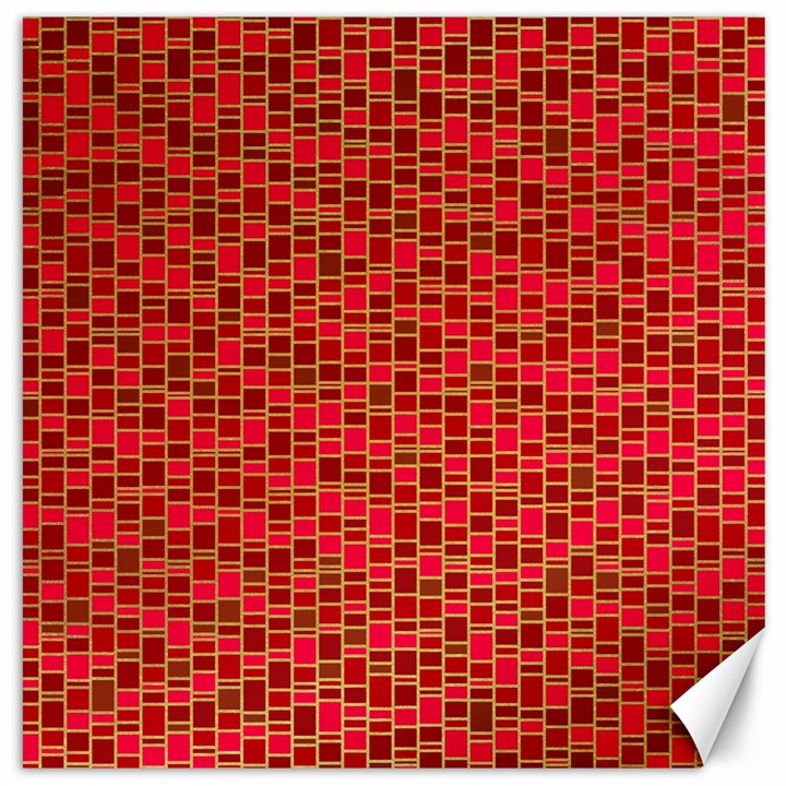 Geometry Background Red Rectangle Pattern Canvas 20  x 20 