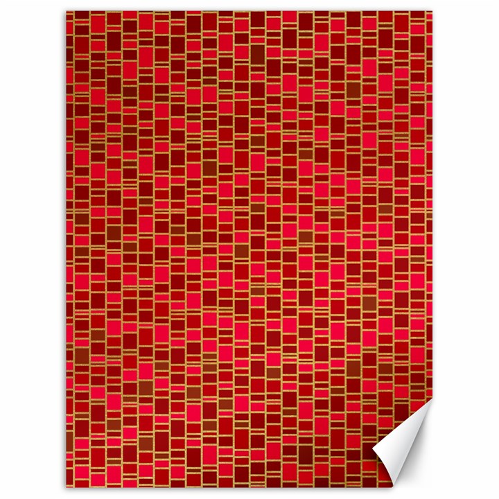 Geometry Background Red Rectangle Pattern Canvas 18  x 24 