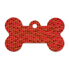 Geometry Background Red Rectangle Pattern Dog Tag Bone (one Side) by Ravend