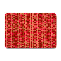 Geometry Background Red Rectangle Pattern Small Doormat by Ravend