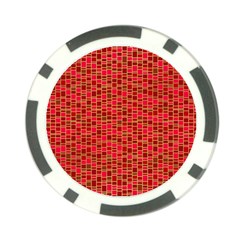 Geometry Background Red Rectangle Pattern Poker Chip Card Guard by Ravend